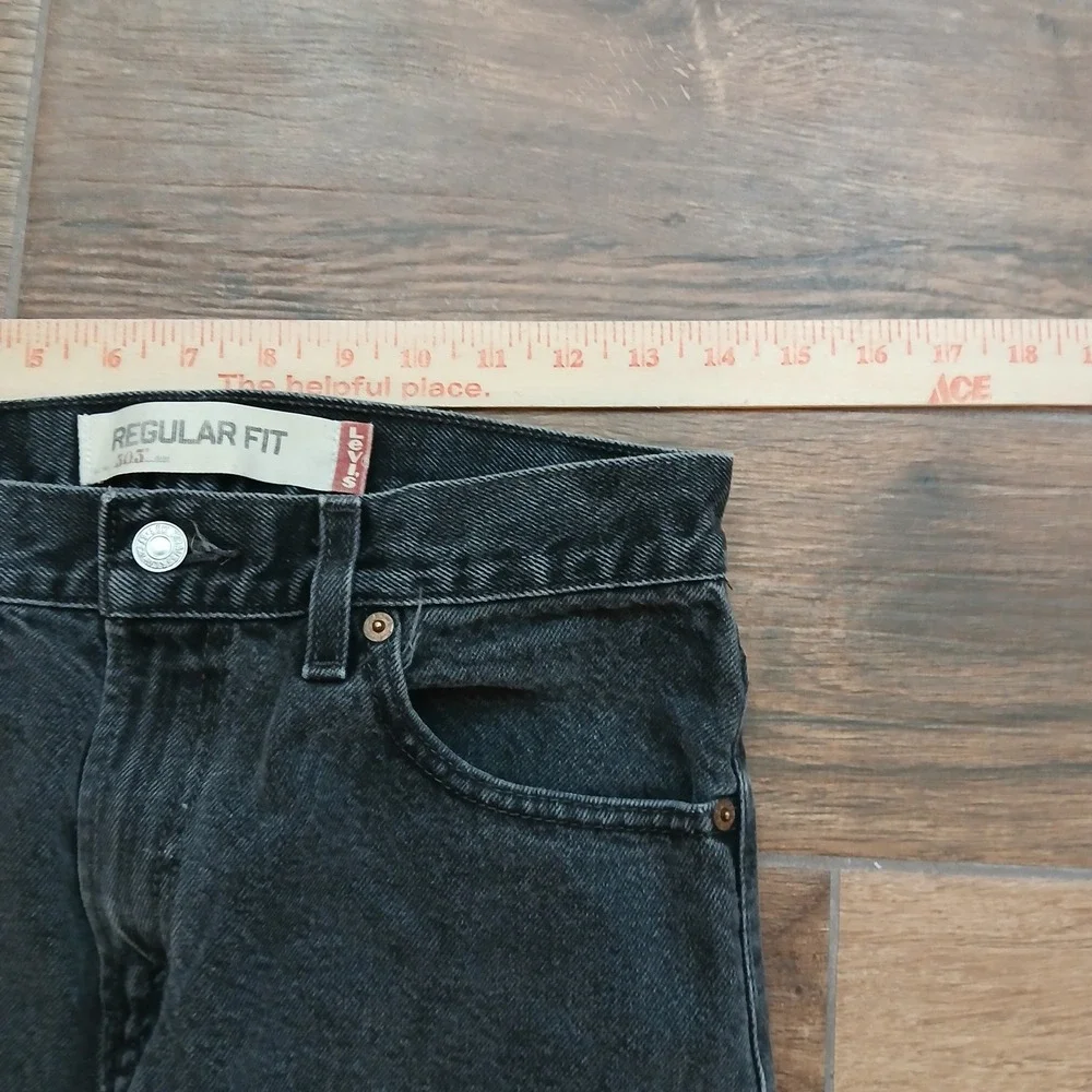 Levi's 505 Jeans Mens 29x32 Black Denim Straight Cotton Regular Y2K (FITS 28x30)